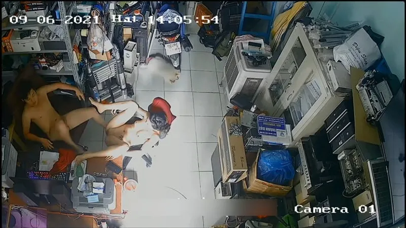 Vợ chồng làm tình nhau trong của cây hàng máy tính